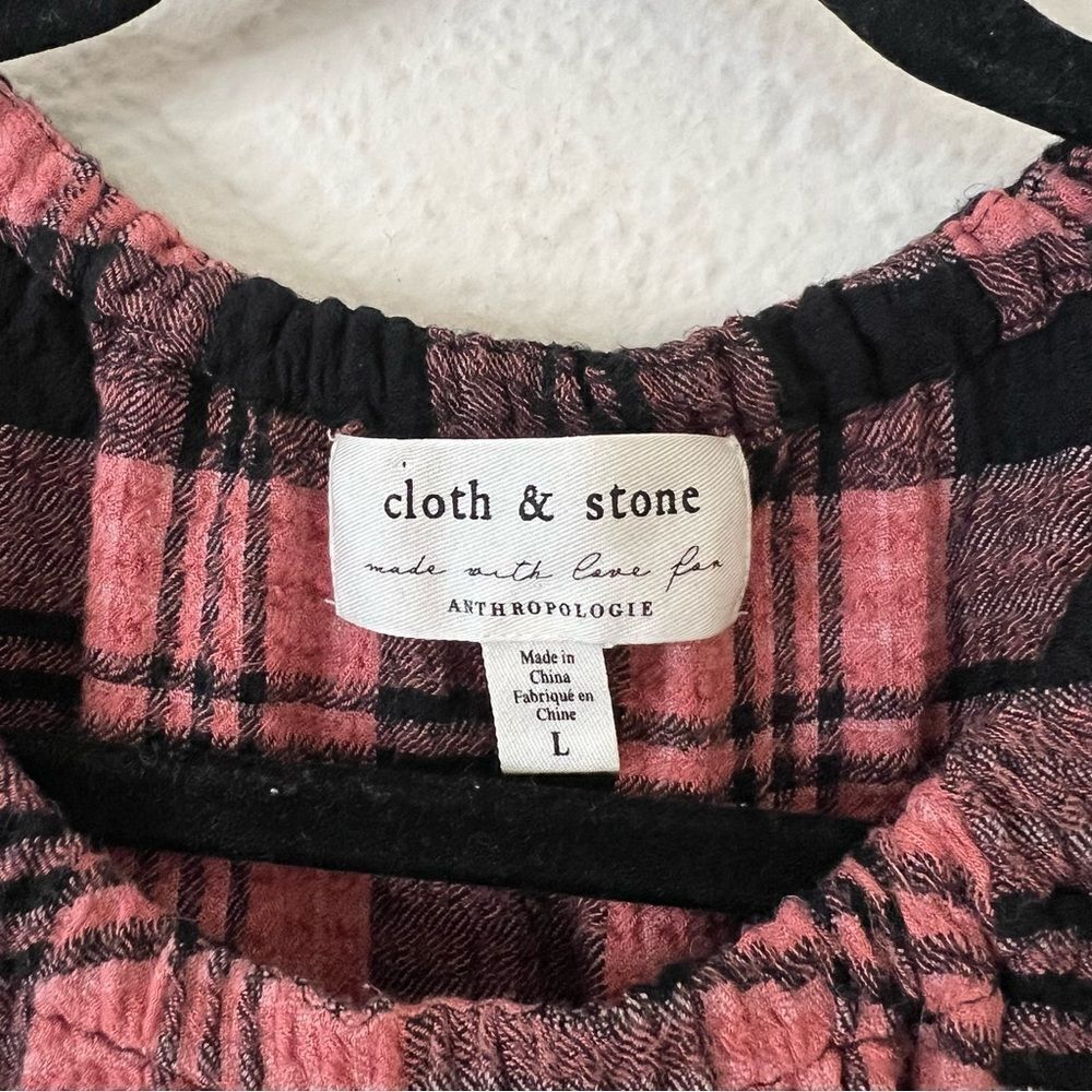 Anthropologie Cloth & Stone Daia Plaid Mini Dress Size Large (Missing Belt) - Picture 5 of 10